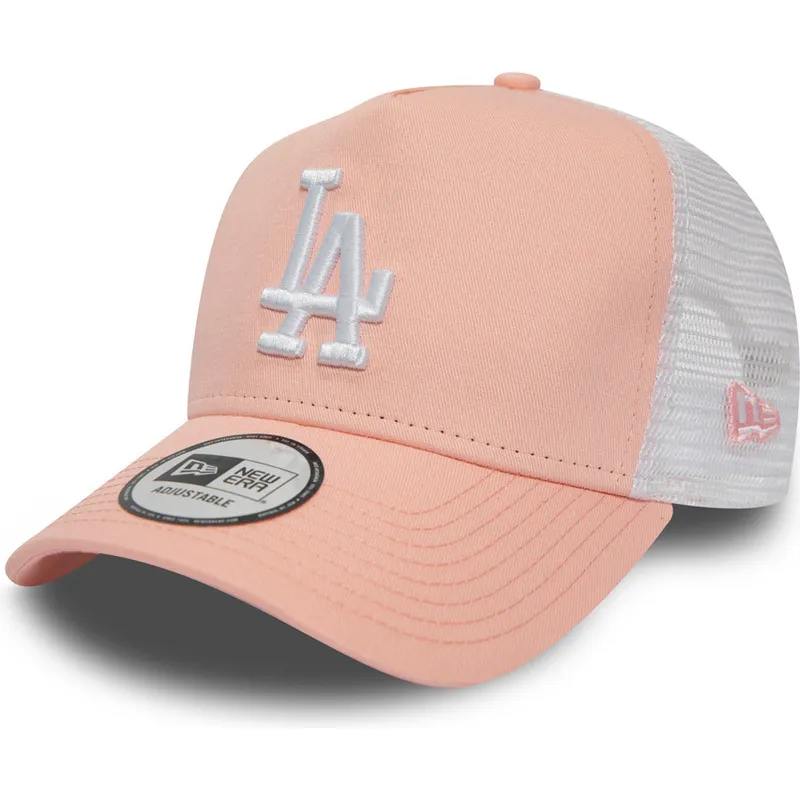 lippikset-kaareva-rekka-vaaleanpunainen-snapback-league-essential-a-frame-los-angeles-dodgers-mlb-new-era