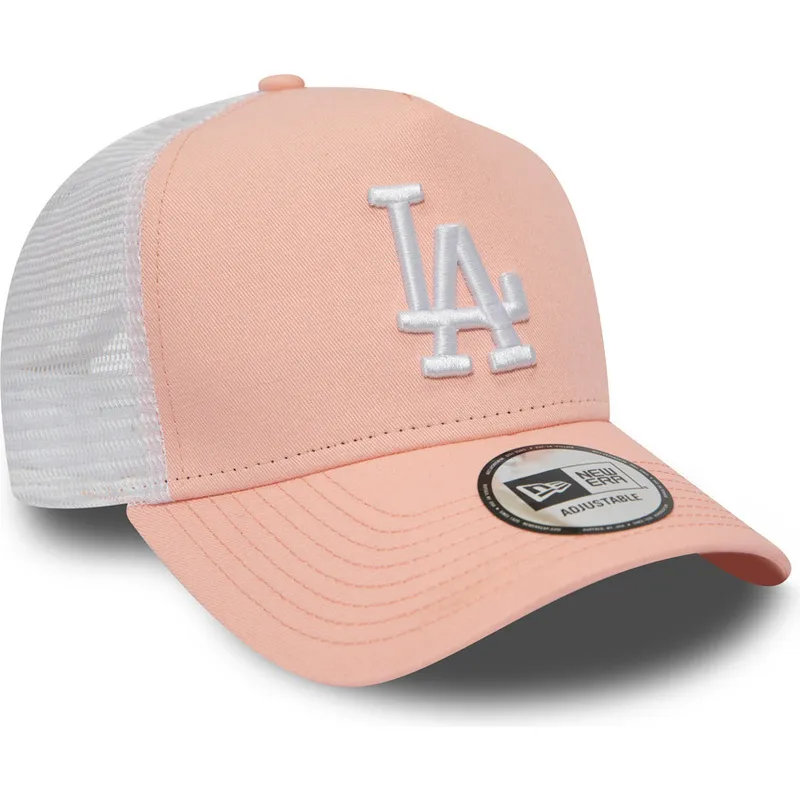lippikset-kaareva-rekka-vaaleanpunainen-snapback-league-essential-a-frame-los-angeles-dodgers-mlb-new-era
