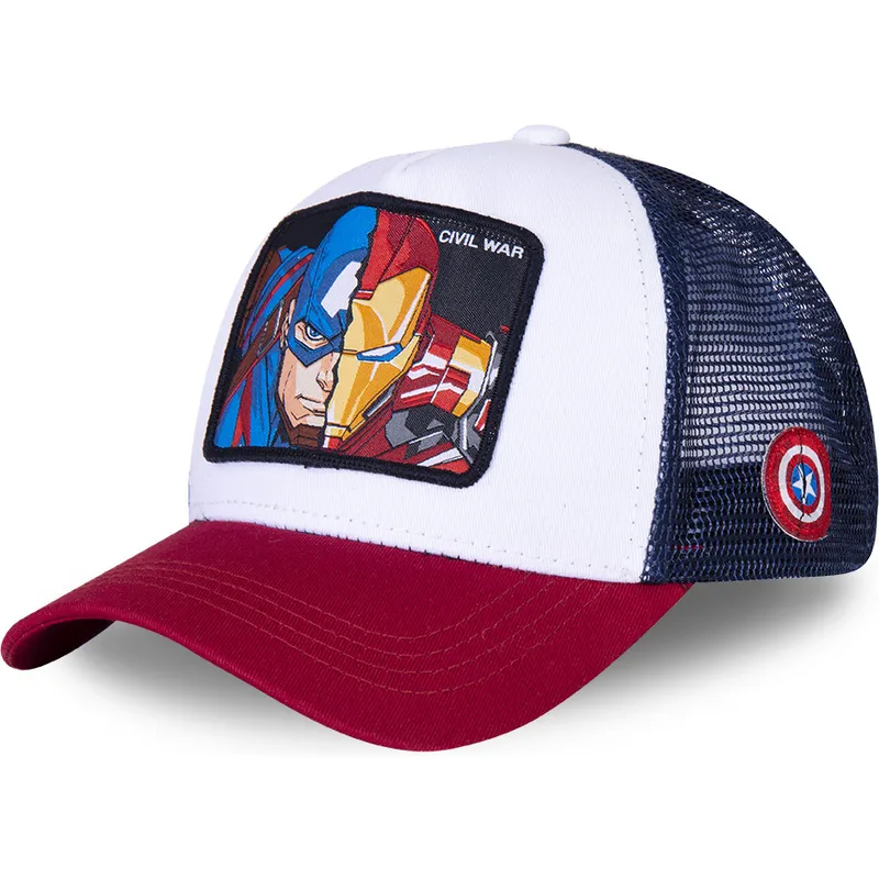 lippikset-kaareva-rekka-valkoinen-snapback-civil-war-war1-captain-america-ja-iron-man-marvel-comics-capslab