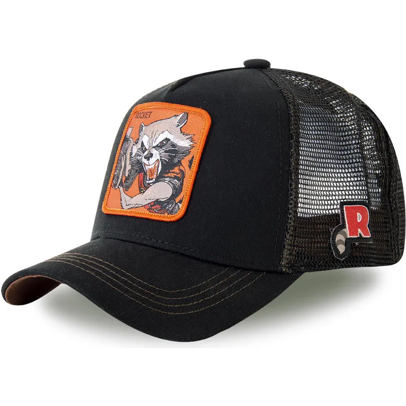 lippikset-kaareva-rekka-musta-snapback-roc4-rocket-raccoon-marvel-comics-capslab