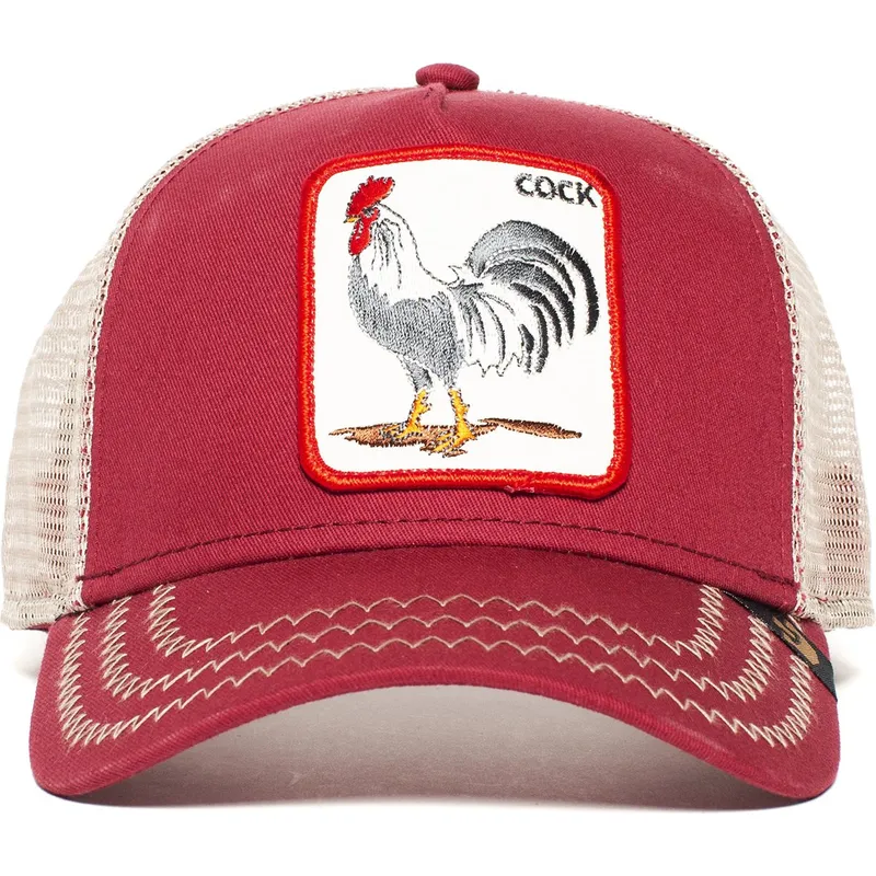 lippikset-kaareva-rekka-punainen-snapback-rooster-the-farm-goorin-bros