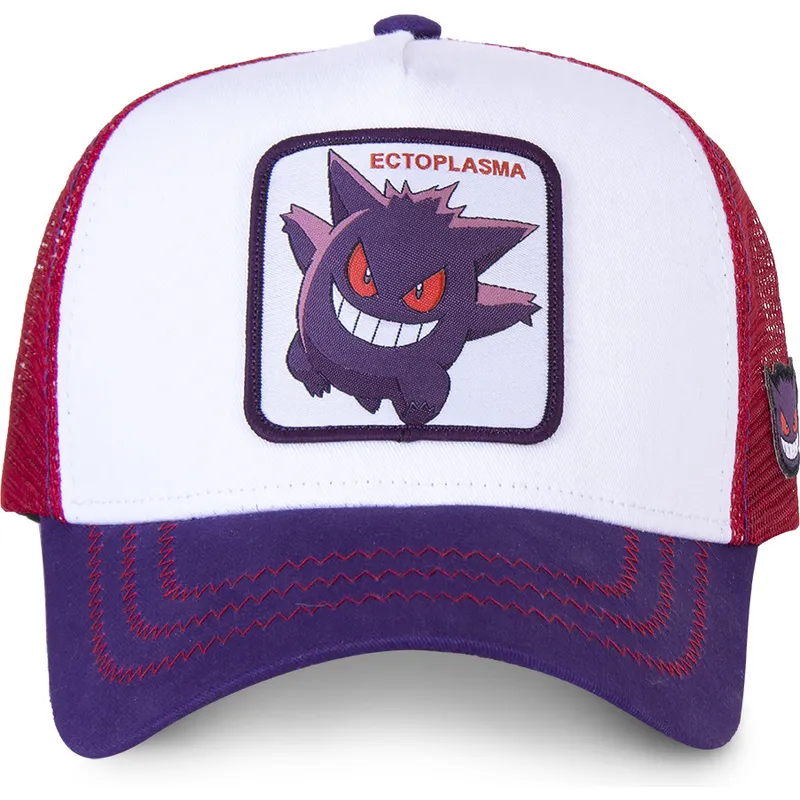 lippikset-kaareva-rekka-valkoinen-snapback-gen1-gengar-pokemon-capslab
