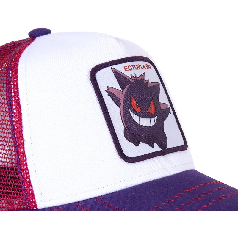 lippikset-kaareva-rekka-valkoinen-snapback-gen1-gengar-pokemon-capslab