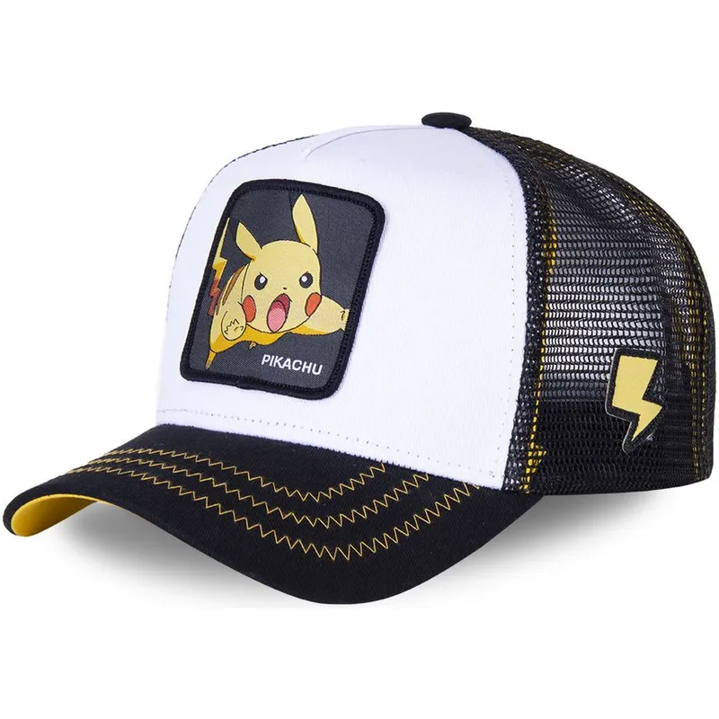 lippikset-kaareva-rekka-valkoinen-snapback-pik5-pikachu-pokemon-capslab