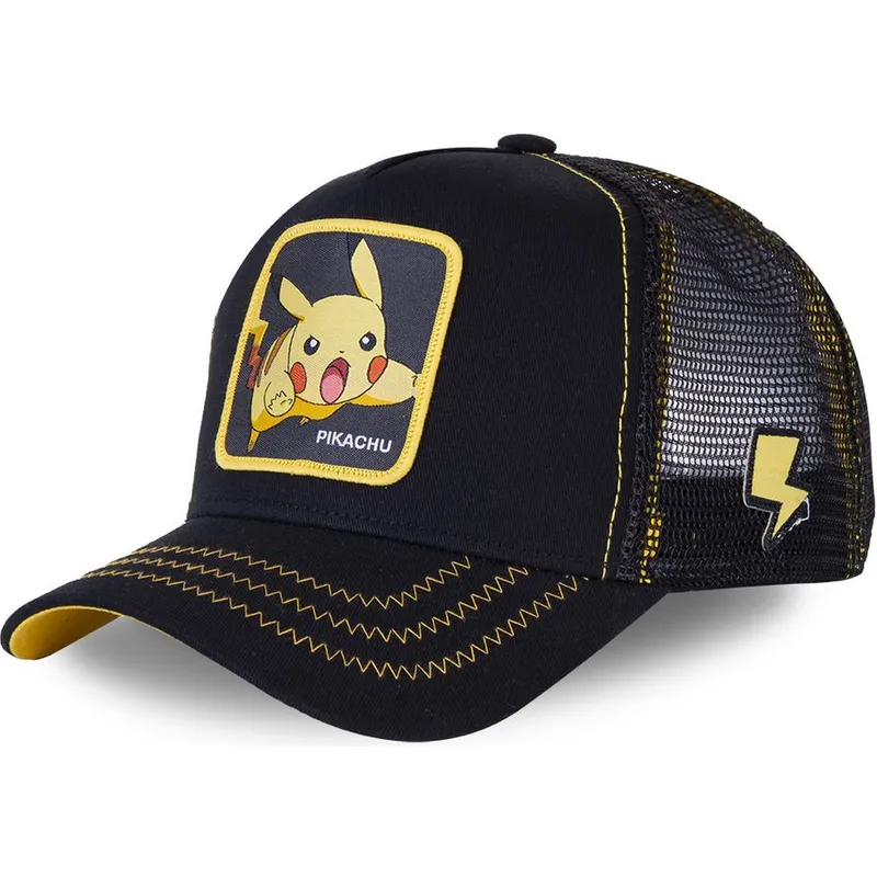 lippikset-kaareva-rekka-musta-snapback-pik7-pikachu-pokemon-capslab lippikset-kaareva-rekka-musta-snapback-pik7-pikachu-pokemon-capslab
