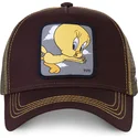 capslab-tweety-tit1-looney-tunes-brown-trucker-hat