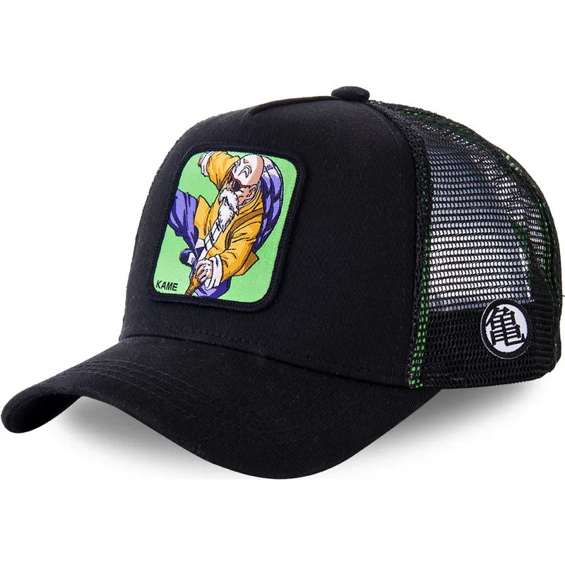lippikset-kaareva-rekka-musta-snapback-kam9-muten-roshi-dragon-ball-capslab