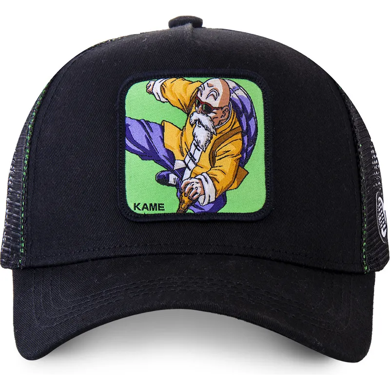 lippikset-kaareva-rekka-musta-snapback-kam9-muten-roshi-dragon-ball-capslab