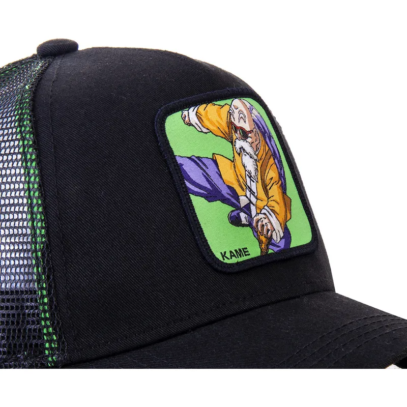 lippikset-kaareva-rekka-musta-snapback-kam9-muten-roshi-dragon-ball-capslab
