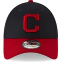 lippikset-kaareva-laivastonsininen-saadettava-nauha-9forty-the-league-cleveland-indians-mlb-new-era