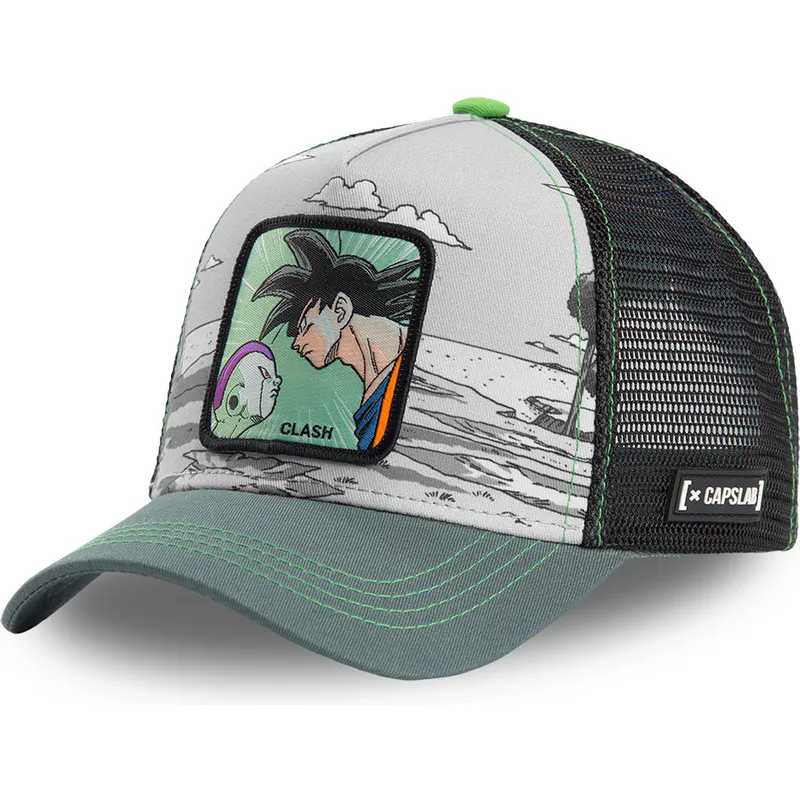 lippikset-kaareva-rekka-harmaa-snapback-clash-zig-goku-vs-frieza-dragon-ball-capslab