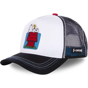 lippikset-kaareva-rekka-valkoinen-snapback-casa-hou-snoopy-ja-ressu-tenavat-capslab