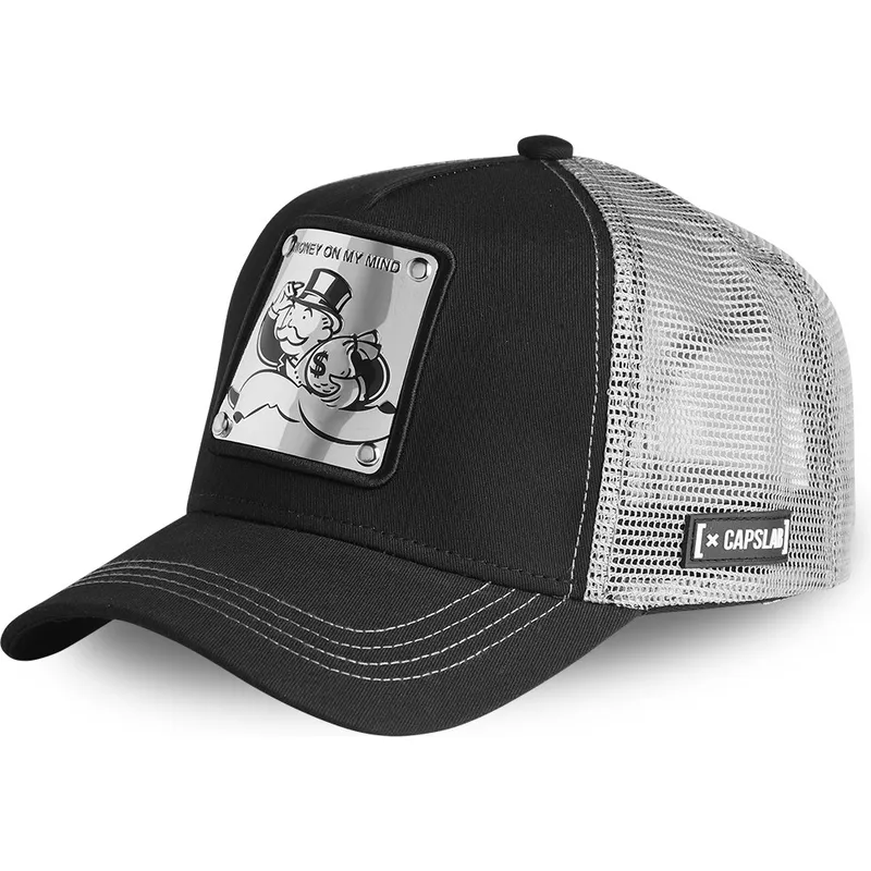 lippikset-kaareva-rekka-musta-snapback-uncle-maille-rikas-seta-pennybags-monopoly-capslab