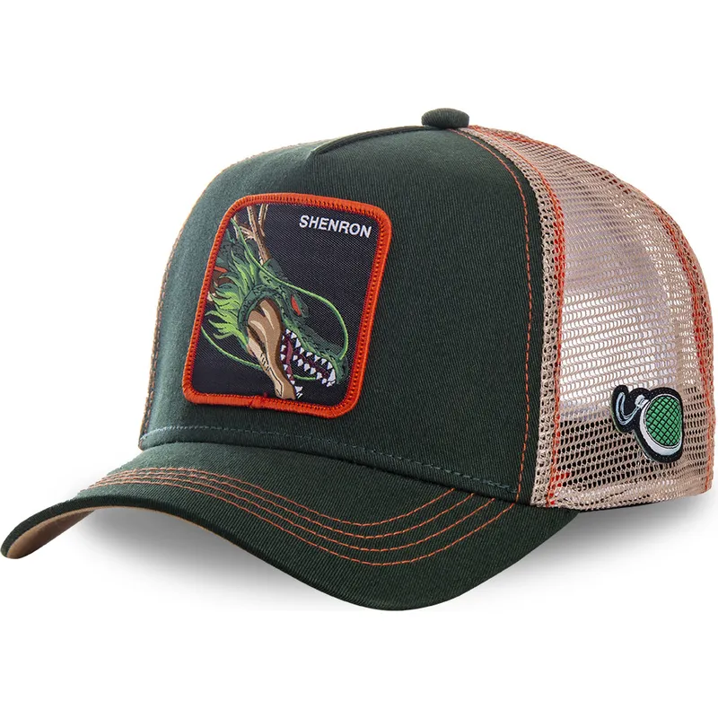 lippikset-kaareva-rekka-vihrea-snapback-lapsille-kidshen-shenron-dragon-ball-capslab