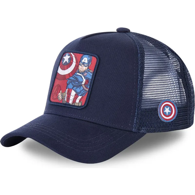 lippikset-kaareva-rekka-laivastonsininen-snapback-lapsille-kidcpt1-captain-america-marvel-comics-capslab