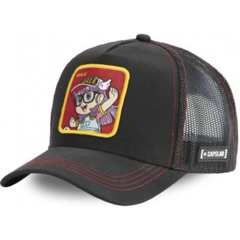 lippikset-kaareva-rekka-musta-snapback-rob2-arale-norimaki-dr-slump-capslab lippikset-kaareva-rekka-musta-snapback-rob2-arale-norimaki-dr-slump-capslab