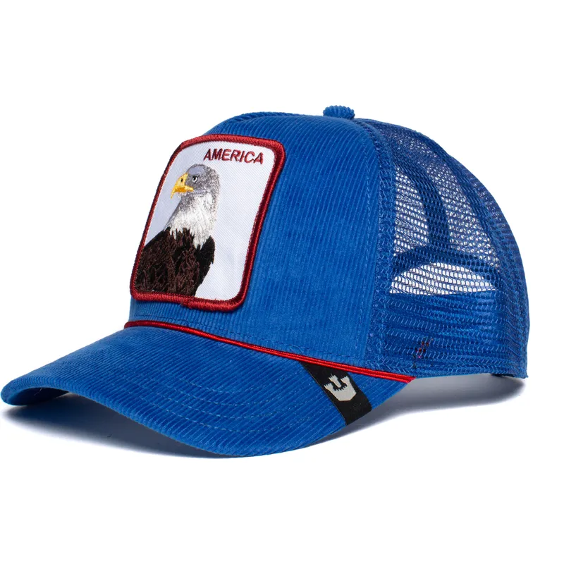 lippikset-kaareva-rekka-sininen-snapback-america-for-real-the-farm-goorin-bros