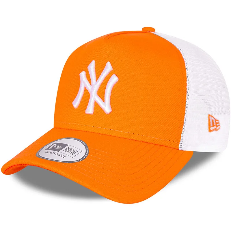 lippikset-kaareva-rekka-oranssi-snapback-a-frame-tonal-mesh-new-york-yankees-mlb-new-era