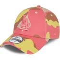 lippikset-kaareva-maastokuvio-saadettava-nauha-rosa-rosa-9forty-los-angeles-dodgers-mlb-new-era