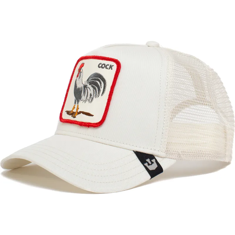 lippikset-kaareva-rekka-valkoinen-snapback-cock-rooster-the-farm-goorin-bros