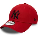 new-era-curved-brim-black-logo-9forty-league-essential-new-york-yankees-mlb-red-adjustable-cap