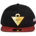 difuzed-flat-brim-millennium-puzzle-yu-gi-oh-black-and-red-snapback-cap