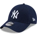 lippikset-kaareva-laivastonsininen-saadettava-nauha-9forty-denim-new-york-yankees-mlb-new-era