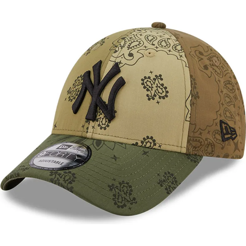 lippikset-kaareva-vihrea-saadettava-nauha-9forty-paisley-print-new-york-yankees-mlb-new-era