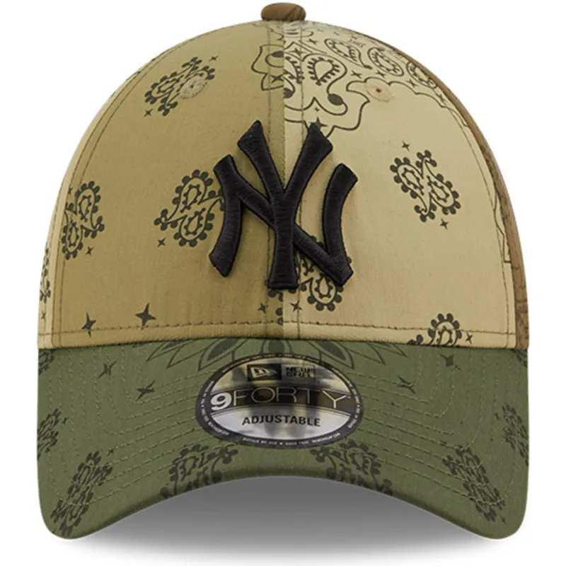 lippikset-kaareva-vihrea-saadettava-nauha-9forty-paisley-print-new-york-yankees-mlb-new-era