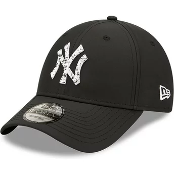 New Era Curved Brim 9FORTY Sports Clip New York Yankees MLB Black Adjustable Cap