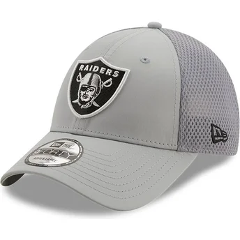 lippikset-kaareva-rekka-harmaa-saadettava-nauha-9forty-team-arch-las-vegas-raiders-nfl-new-era