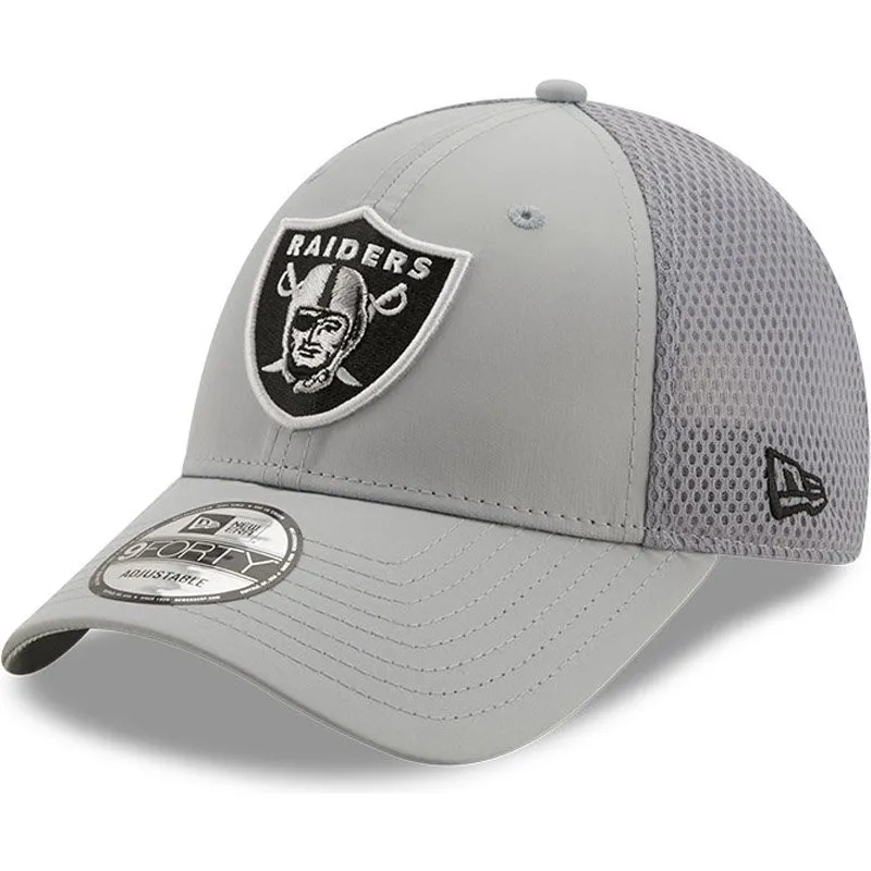 lippikset-kaareva-rekka-harmaa-saadettava-nauha-9forty-team-arch-las-vegas-raiders-nfl-new-era