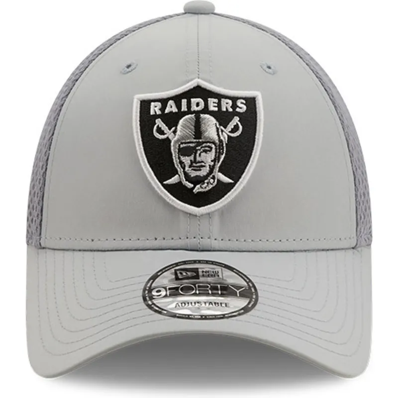 lippikset-kaareva-rekka-harmaa-saadettava-nauha-9forty-team-arch-las-vegas-raiders-nfl-new-era