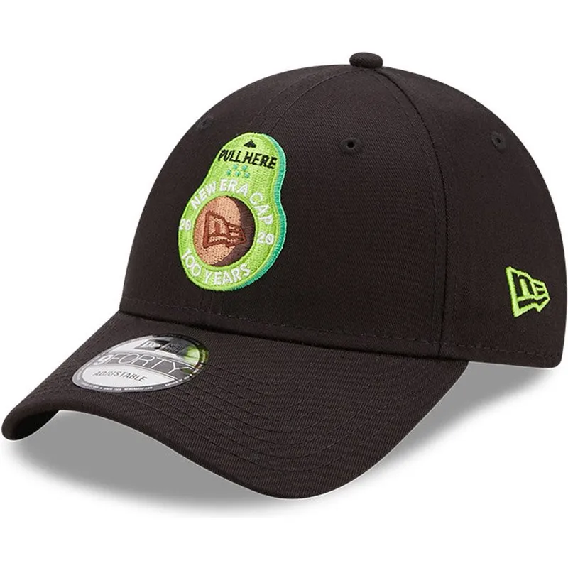 lippikset-kaareva-musta-saadettava-nauha-aguacate-9forty-food-icon-new-era