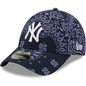 lippikset-kaareva-laivastonsininen-saadettava-nauha-9forty-paisley-print-new-york-yankees-mlb-new-era