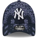 lippikset-kaareva-laivastonsininen-saadettava-nauha-9forty-paisley-print-new-york-yankees-mlb-new-era