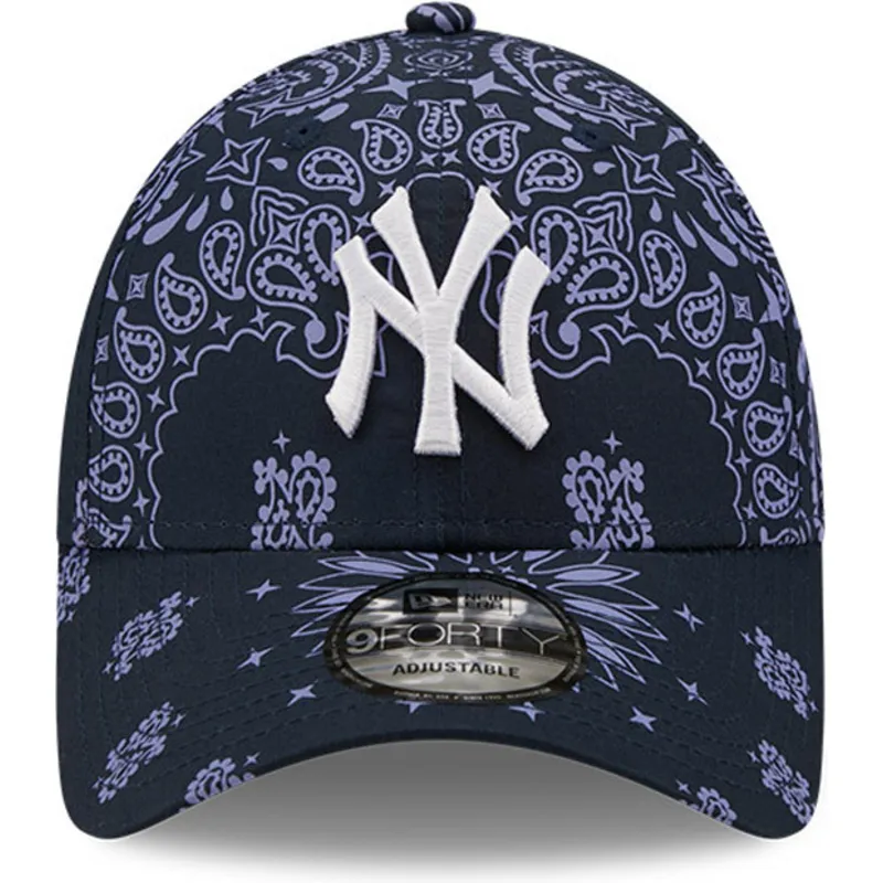 lippikset-kaareva-laivastonsininen-saadettava-nauha-9forty-paisley-print-new-york-yankees-mlb-new-era