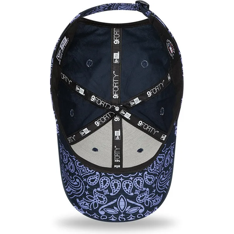 lippikset-kaareva-laivastonsininen-saadettava-nauha-9forty-paisley-print-new-york-yankees-mlb-new-era