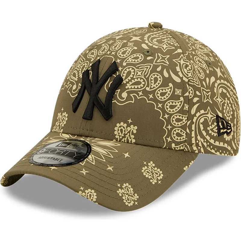 lippikset-kaareva-vihrea-saadettava-nauha-9forty-paisley-print-new-york-yankees-mlb-new-era