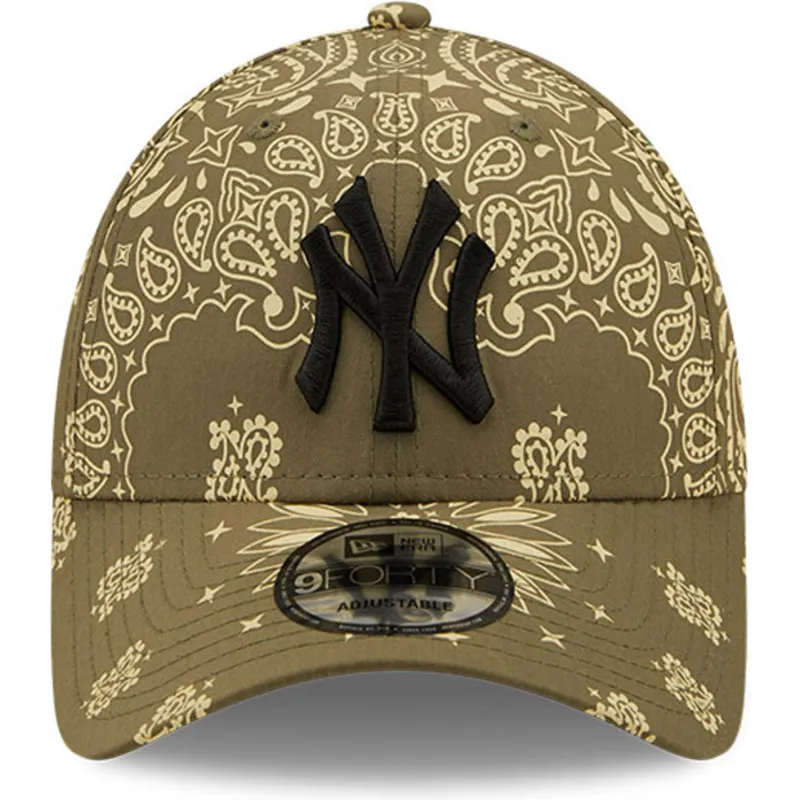 lippikset-kaareva-vihrea-saadettava-nauha-9forty-paisley-print-new-york-yankees-mlb-new-era