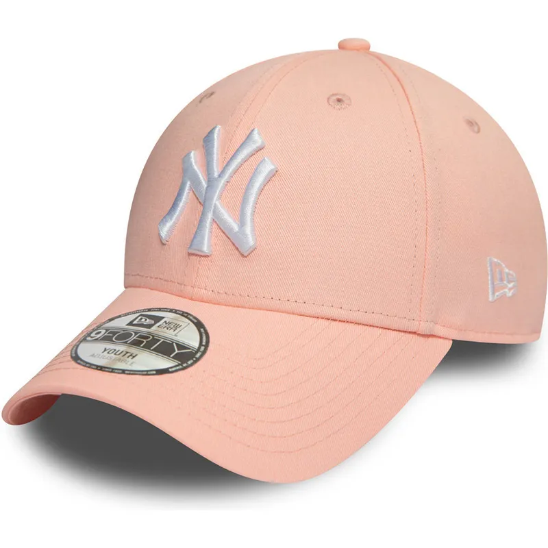 cap-kaareva-pink-adjustable-strap-lapsille-9forty-league-essential-new-york-yankees-mlb-new-era
