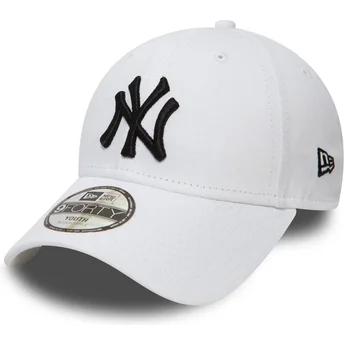 Cap kaareva white adjustable strap lapsille 9FORTY League Essential New York Yankees MLB New Era