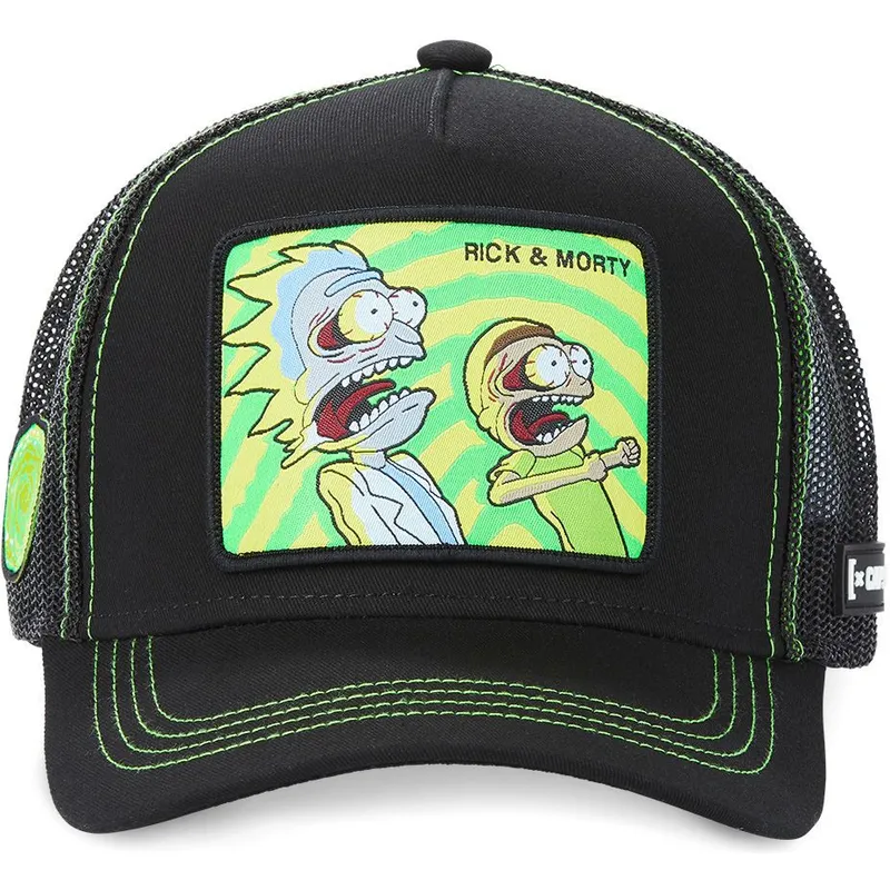 lippikset-kaareva-rekka-musta-snapback-psy2-rick-ja-morty-capslab