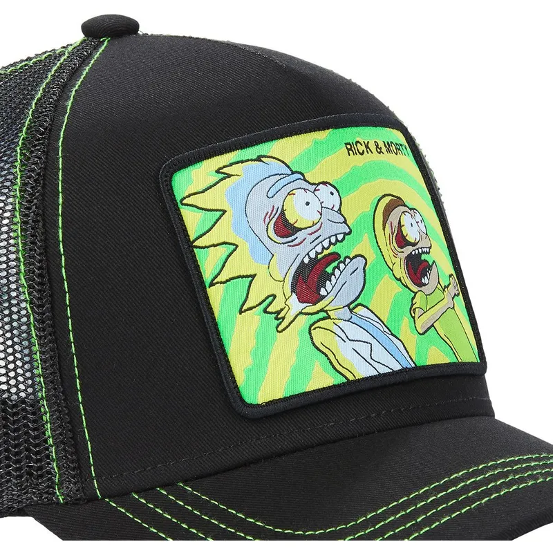 lippikset-kaareva-rekka-musta-snapback-psy2-rick-ja-morty-capslab