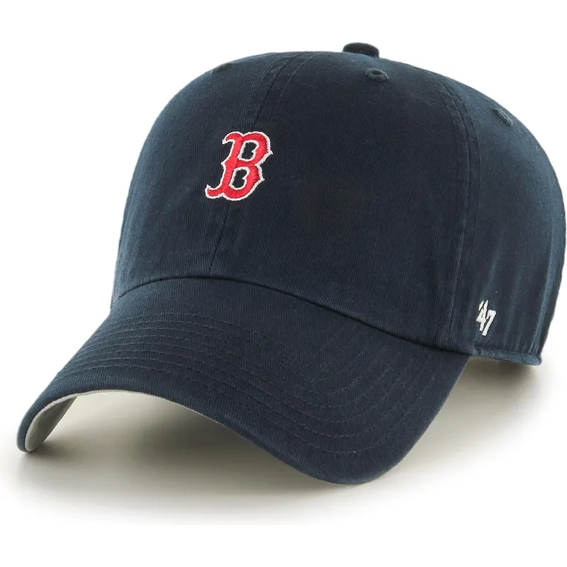 cap-kaareva-navy-blue-adjustable-strap-clean-up-base-runner-boston-red-sox-mlb-47-brand