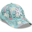 new-era-curved-brim-9forty-floral-new-york-yankees-mlb-blue-adjustable-cap