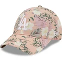 lippikset-kaareva-vaaleanpunainen-saadettava-nauha-9forty-floral-los-angeles-dodgers-mlb-new-era