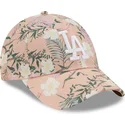 lippikset-kaareva-vaaleanpunainen-saadettava-nauha-9forty-floral-los-angeles-dodgers-mlb-new-era
