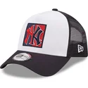 lippikset-kaareva-rekka-laivastonsininen-snapback-a-frame-frame-team-patch-new-york-yankees-mlb-new-era