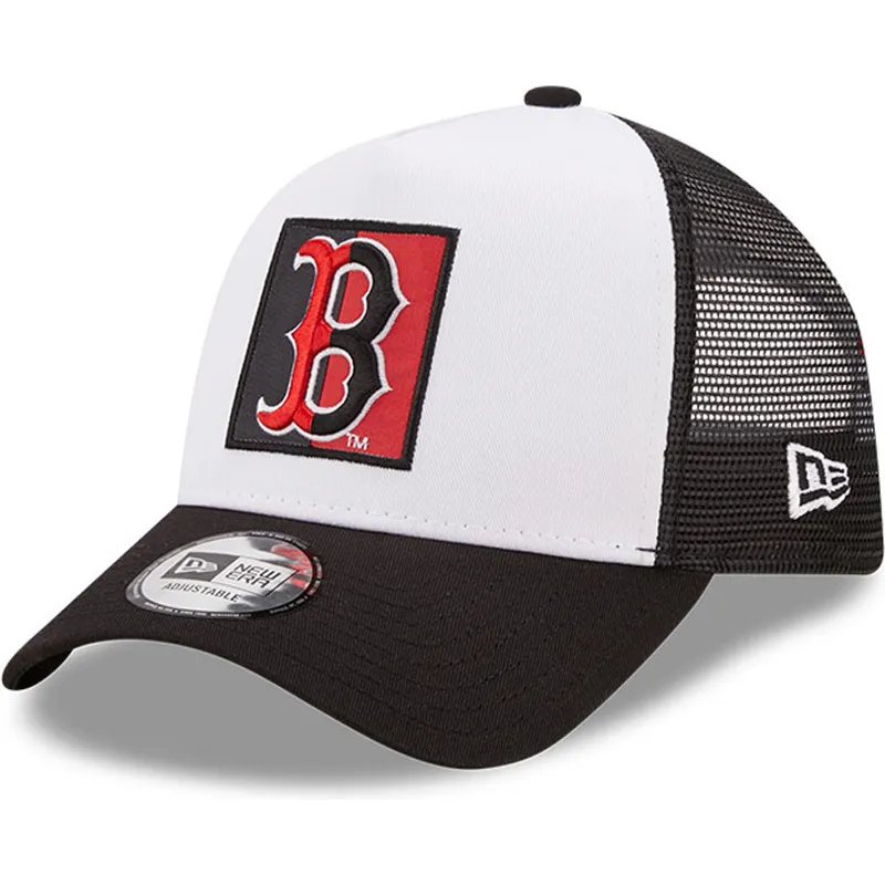 lippikset-kaareva-rekka-musta-snapback-a-frame-team-patch-boston-red-sox-mlb-new-era